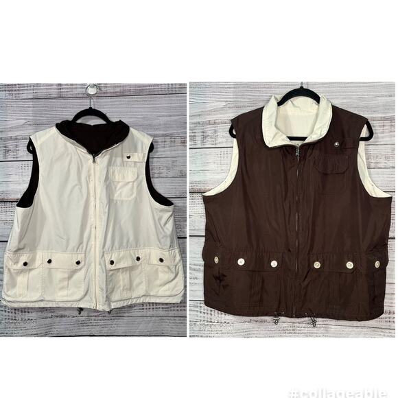 Ralph Lauren Womens 2X Reversible Military Safari Aviator Vest Polyester - Picture 1 of 13